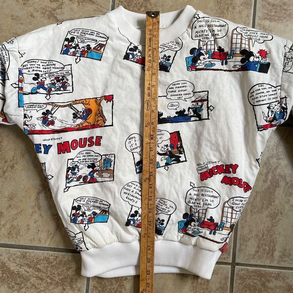 Vintage Disney Mickey Mouse Reversible Sweater All Over Print Cartoon Strip - Picture 10 of 11